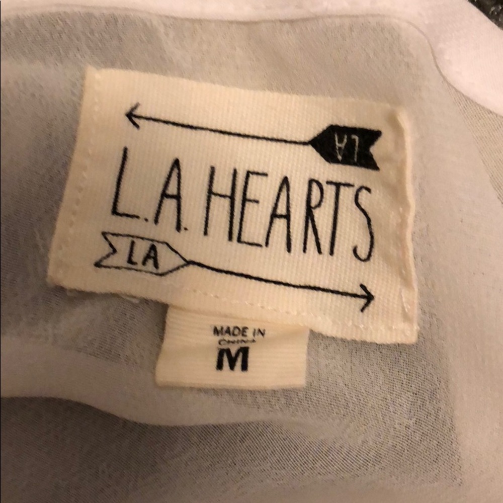 LA Hearts Sheer Crop Top with Lace Detail - Picture 3 of 4